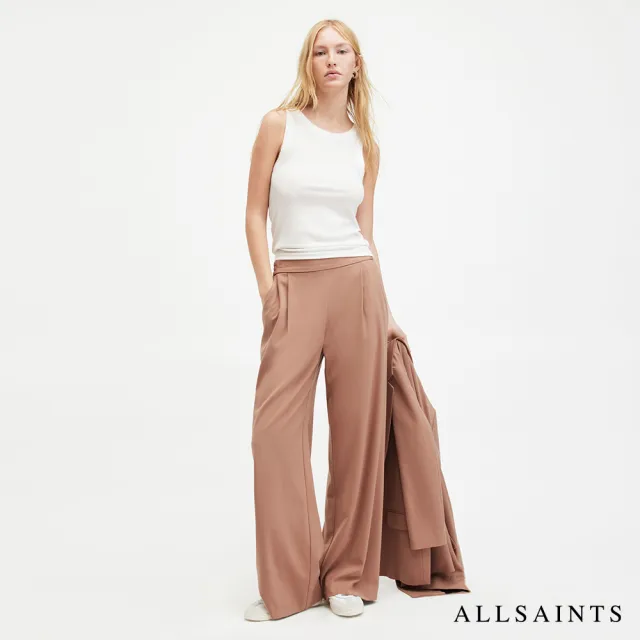 【ALLSAINTS】ALEIDA TRI 輕薄中腰打摺西裝寬褲 WT519Z(寬褲版型)