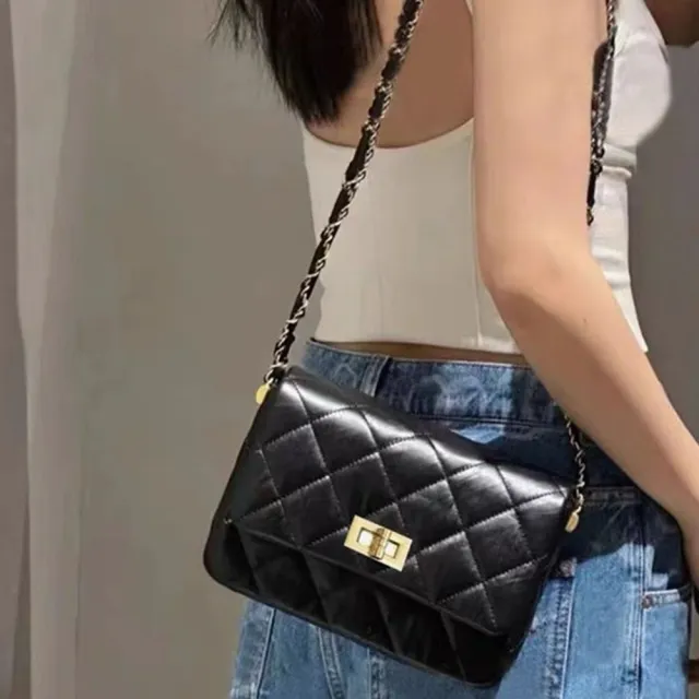 【LEEHER】雙11 女生/包包/牛皮小香包/側背包/真皮包包 女包/小香風包包/鏈條包包/手機包/寬背 