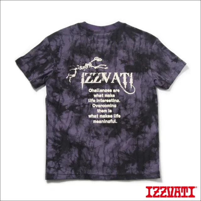 【IZZVATI】紮染燒花骷髏狗T-紫色(-品牌特色短T)
