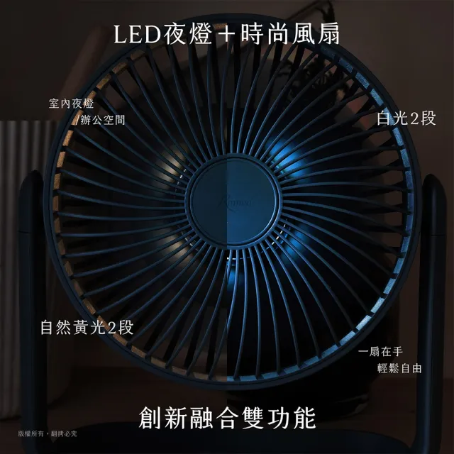【羅蜜歐】ROMEO USB充電式夜燈桌扇(DFK-130)