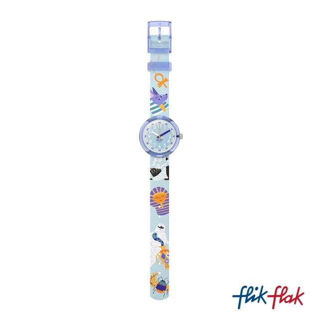 【Flik Flak】兒童手錶 埃及探險 TUTAN-TIME 瑞士錶 兒童錶 手錶 編織錶帶(31.85mm)