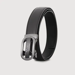 【VOVA 沃汎】台灣總代理 職場型男簍空自動扣皮帶-鎗色(VA019-001-SGU)