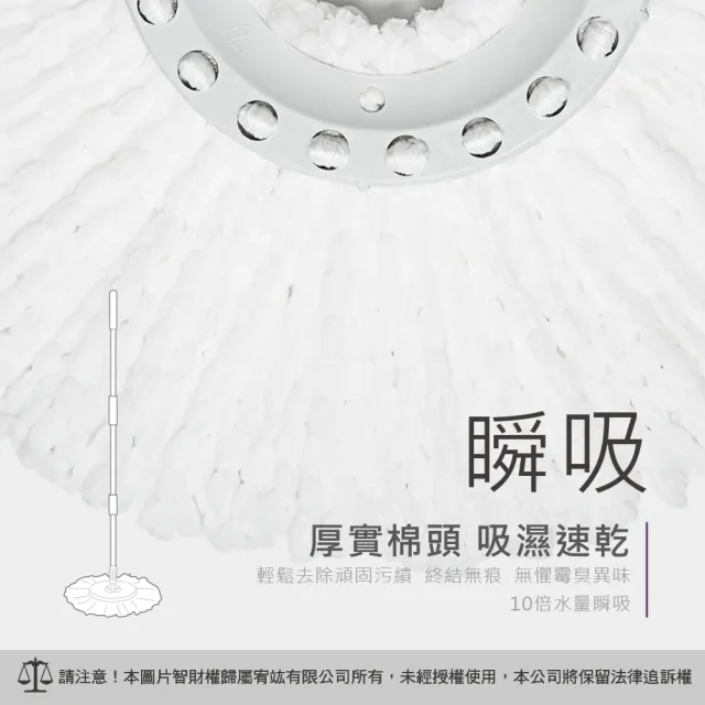 【好神拖】腳踩標準型拖把架-袋裝+2布盤(超吸水布盤)