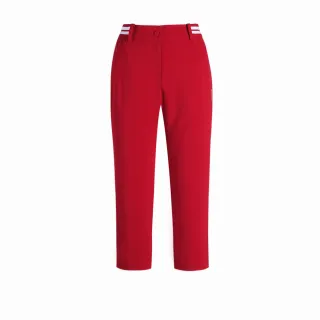 【PING】女款腰間織帶高彈性八分褲-紅(高彈性/GOLF/高爾夫球褲/RE24103-18)