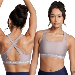 【UNDER ARMOUR】UA 女 Crossback 中衝擊運動內衣_1361034-015(灰紫)