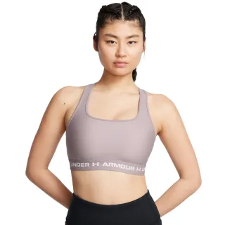【UNDER ARMOUR】UA官方直營 女 Crossback 中衝擊運動內衣_1361034-015(灰紫)