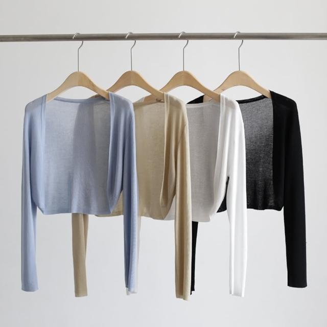 【D.studio】韓版薄款冰絲針織外套(防曬外套上衣女裝衣服 外套 長袖上衣短版外套針織上衣薄外套 J339)