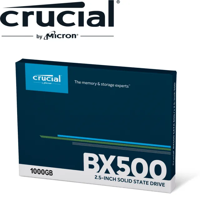 【Crucial 美光】搭外接盒 ★ BX500 1TB SATA ssd固態硬碟 (BX500-1TB) 讀540M/寫500M