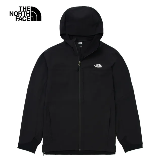 【The North Face 官方旗艦】北面男款黑色DWR防潑水連帽外套｜89TK4H0