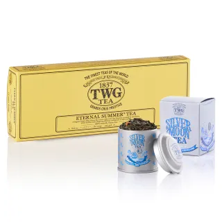 【TWG Tea】純棉茶包迷你茶罐雙享禮物組(盛夏緋紅南非國寶茶 15包/盒+迷你茶罐口味任選20g/罐)
