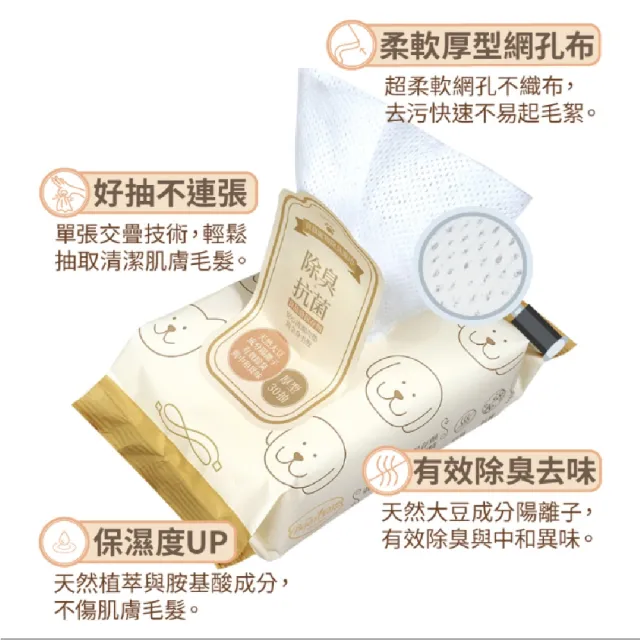 【Baan 貝恩】毛孩清新超值組合(除蟲噴霧100ml+潔耳液100ml+除臭濕巾30抽*2串+隨身組)