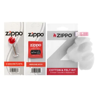 【Zippo】ZIPPO打火機專用打火石+棉蕊+吸油棉花.墊 各一個組