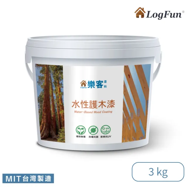 【樂客】耐侯防霉水性護木漆 3kg