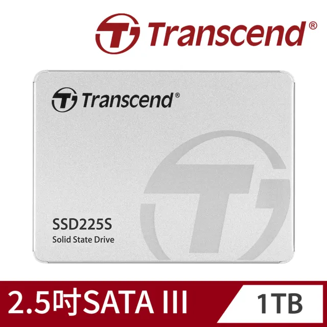 【Transcend 創見】SSD225S 1TB 2.5吋SATA III SSD固態硬碟(TS1TSSD225S 新舊包裝隨機出貨)