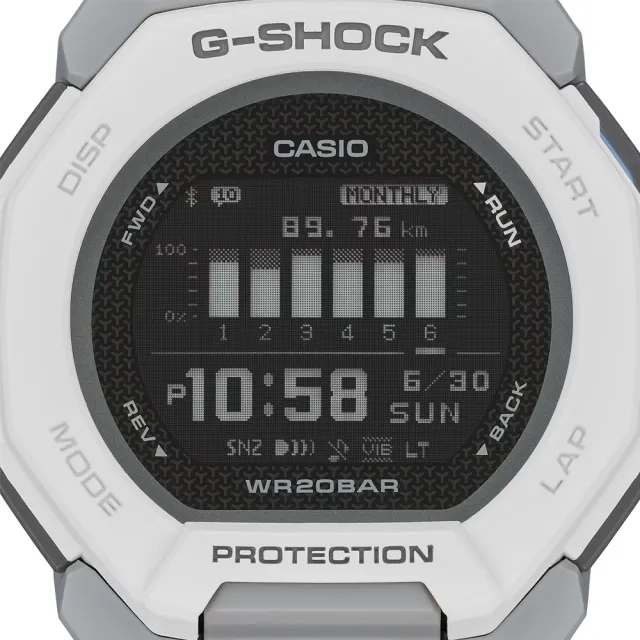 【CASIO 卡西歐】G-SHOCK 藍牙連線 多功能運動腕錶 母親節 禮物 推薦(GBD-300-7)