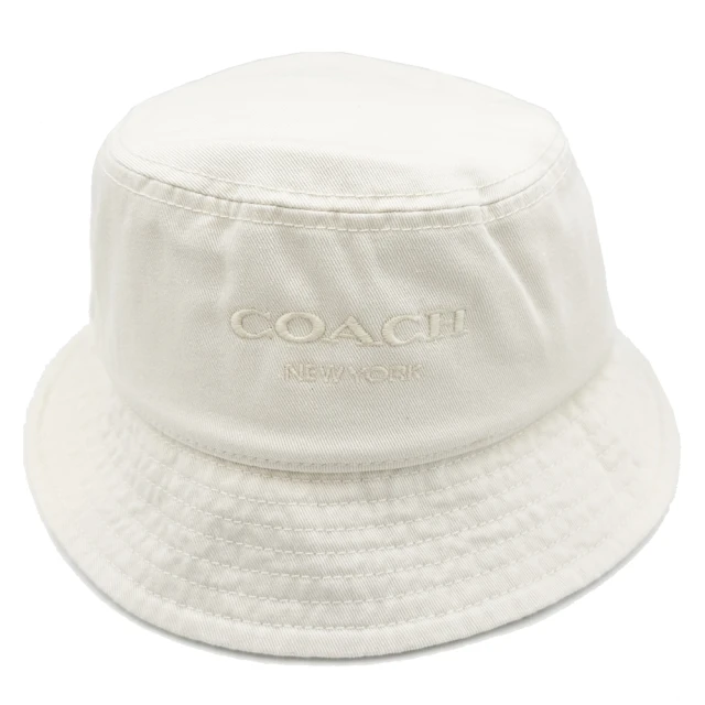 COACH 經典LOGO素面棉布漁夫帽(米白)