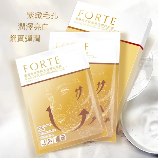 【FORTE】台塑生醫金萃緊緻亮白雙效面膜4盒組(5片/盒)