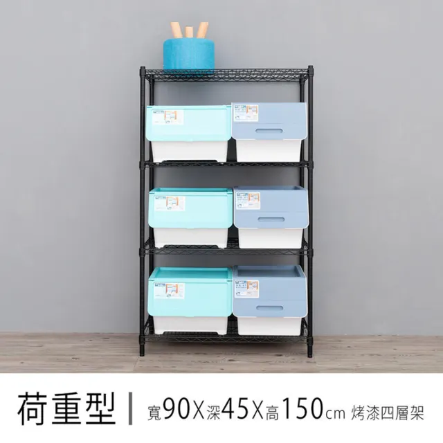 【dayneeds 日需百備】荷重型 90x45x150公分烤漆四層架(鐵力士架/收納層架/層架/鐵架)