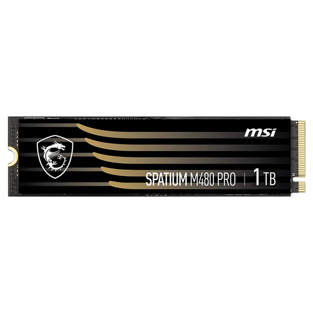 【MSI 微星】搭ARCTIC 散熱膏 ★ SPATIUM M480 Pro 1TB M.2 2280 PCIe 4.0 ssd固態硬碟(讀 7400M/寫 6000M)