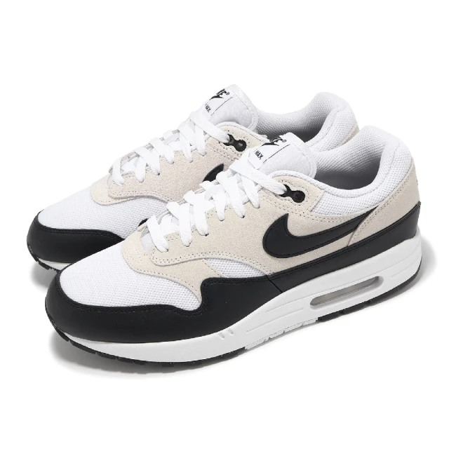 NIKE 耐吉 休閒鞋 Air Max 1 ESS 男鞋 米白 黑 運動鞋 氣墊 復古(FZ5808-101)