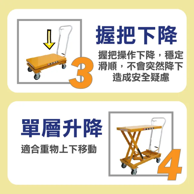 【NANSIN南星】單層油壓升降台車 BS-50(油壓升降/手推車/推車/搬運器)