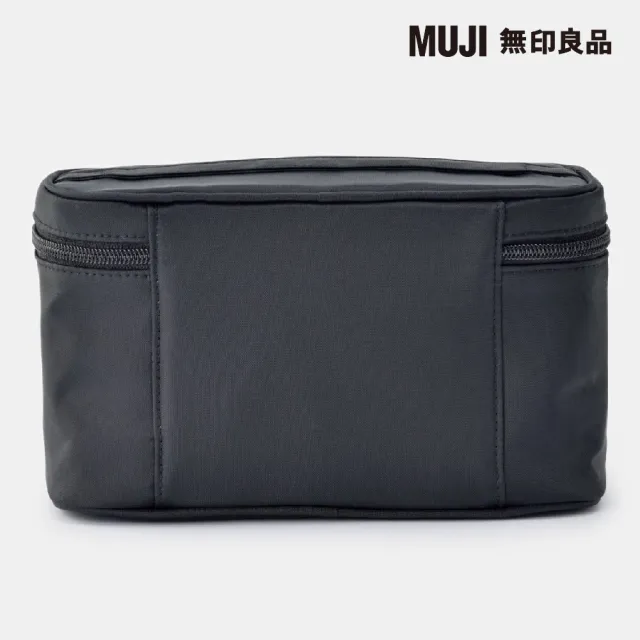 【MUJI 無印良品】尼龍手提化妝包/黑.約12.5x20.5x10.5cm