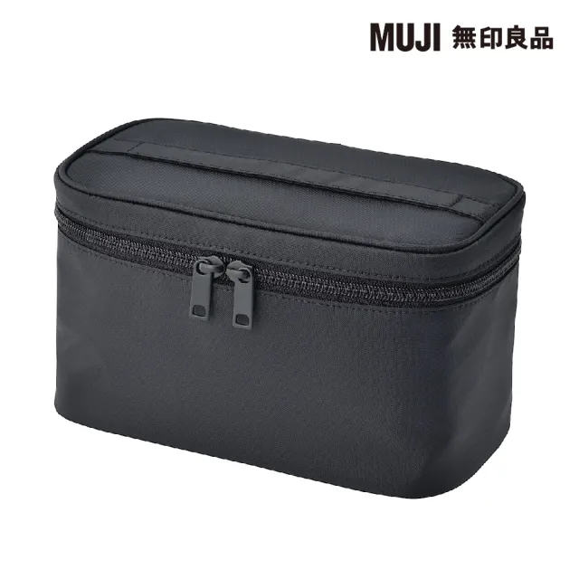 【MUJI 無印良品】尼龍手提化妝包/黑.約12.5x20.5x10.5cm