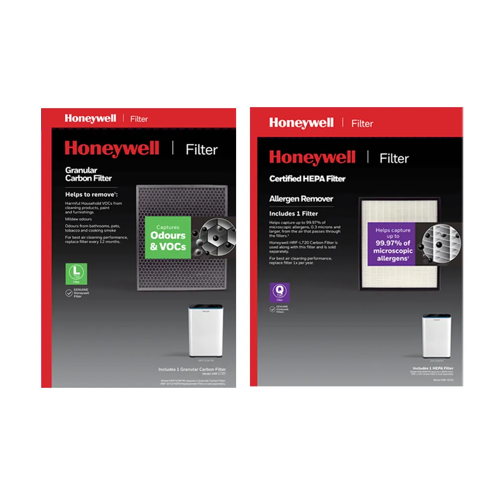 【美國Honeywell】適用HPA-720WTW一年份專用濾網組(HEPA濾網HRF-Q720+顆粒活性碳濾網HRF-L720)