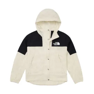 【The North Face 官方旗艦】北面女款米白色DWR防潑水下擺抽繩連帽外套｜81RXROU