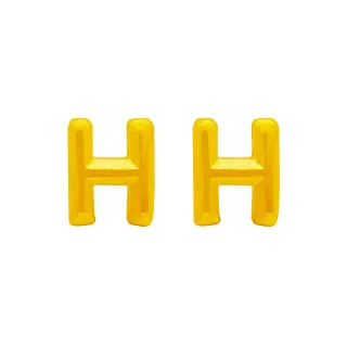 【葳絲姬金飾】9999純黃金耳針/耳環 字母H-0.36錢±3厘