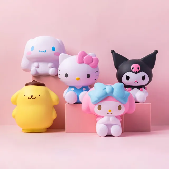 【SANRIO 三麗鷗】3D立體紓壓減壓桌面擺設可愛造型公仔-大款(凱蒂貓/美樂蒂/庫洛米/大耳狗)