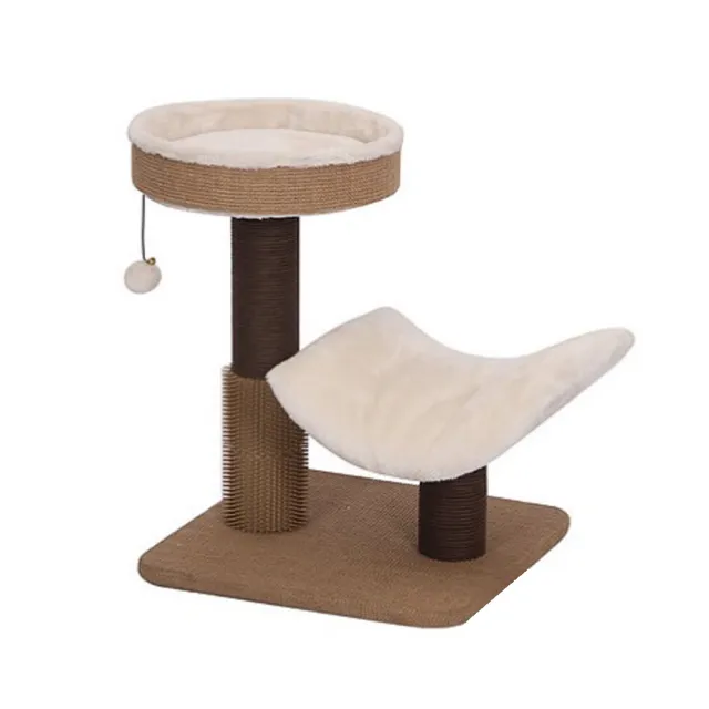 【Petpals】簡約雙柱療癒貓跳台-2層(貓跳台/貓窩/貓爬架/貓樹/貓咪跳台/貓抓柱)