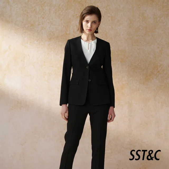 【SST&C】女裝 黑色無領合身版西裝外套7162405001(換季65折)