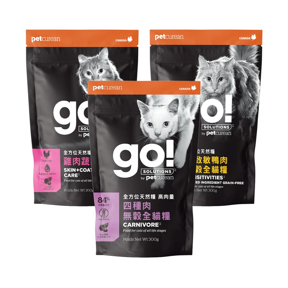 【Go!】全方位貓貓天然糧 900克 皮毛保健/高肉量/低致敏/機能系列(貓糧 全齡貓 挑嘴 貓飼料 寵物食品)