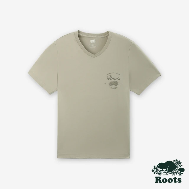 Roots Roots男裝- CITY SMART VNECK 短袖上衣(灰色)