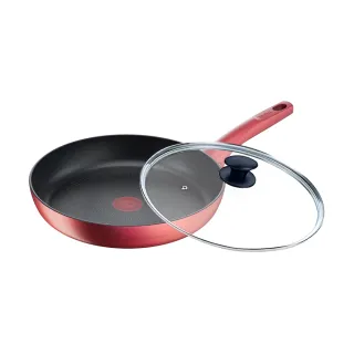 【Tefal 特福】法國製完美煮藝系列30CM不沾平底鍋+玻璃蓋(適用電磁爐)