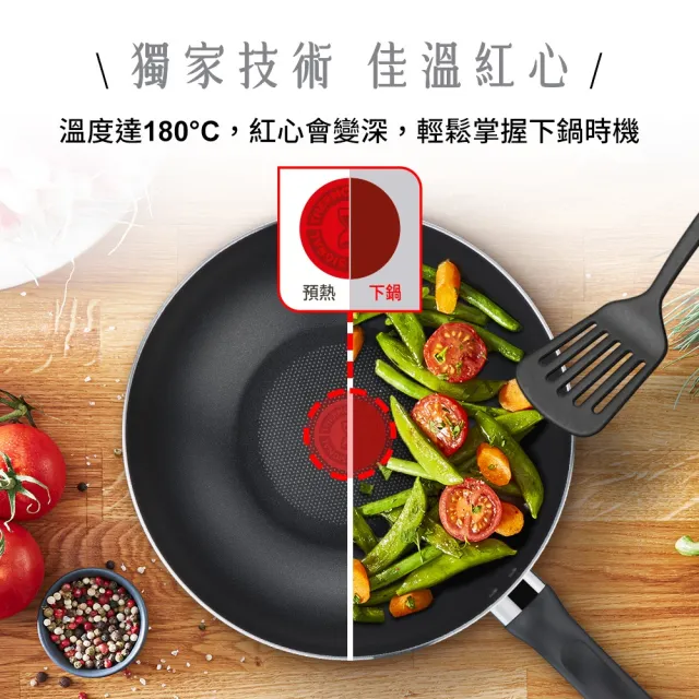 【Tefal 特福】MOMO獨家典雅灰不沾鍋2鍋5件組(炒鍋+湯鍋+湯杓+鍋鏟)