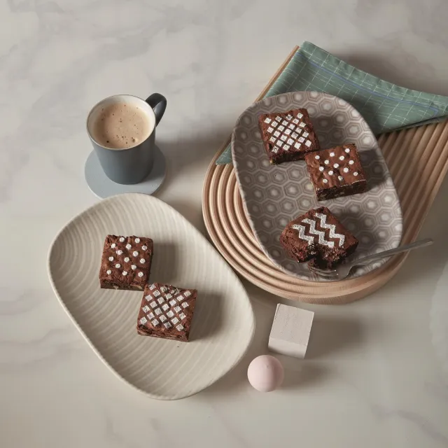 【DENBY】印象圖騰粉紅長形盤-26x18cm(100%英國製 居禮名店獨家代理)