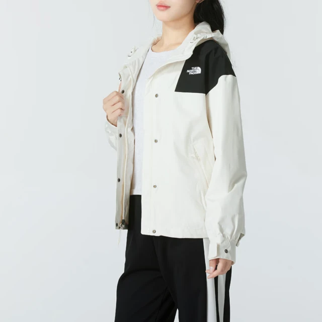 The North Face 外套 女款 運動連帽外套 衝鋒衣 防風 防潑水 單層 白 NF0A7QSIROU