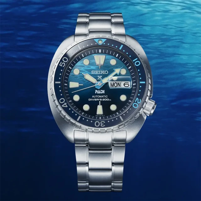 SEIKO 精工 Prospex PADI 海龜 特別版200米潛水機械錶-45mm 送行動電源 開學(SRPK01K1/4R36-06Z0F)