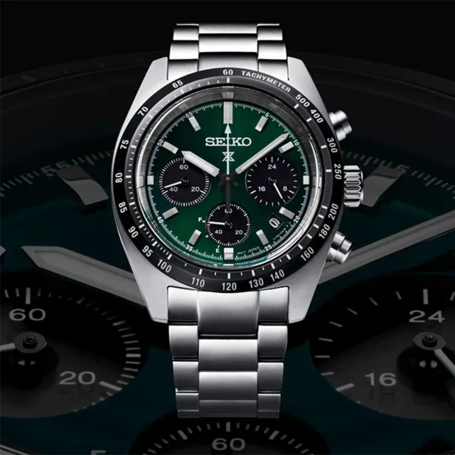 【SEIKO 精工】Prospex SPEEDTIMER 森林熊貓 太陽能三眼計時手錶 母親節 禮物 送禮(SSC933P1/V192-0AF0G)