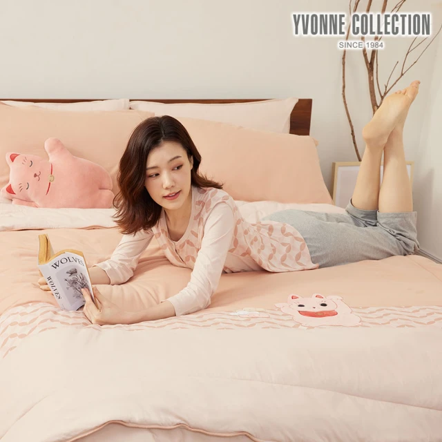 YVONNE 以旺傢飾 100%美國棉四季被-打盹柴犬 藍(