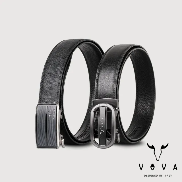 【VOVA 沃汎】職場型男 簍空自動扣皮帶-鎗色(VA019-001-SGU) 送禮推薦