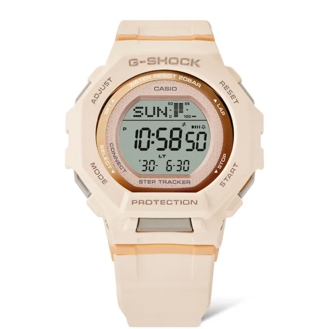 【CASIO 卡西歐】G-SHOCK 自然色調 跑步訓練 運動手錶 電子錶-橘(GMD-B300-4)