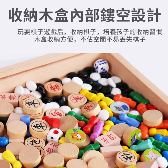 【QLZHS】五合一棋盤桌遊 桌遊遊戲 益智遊戲 聚餐聚會 親子遊戲(中國象棋 跳棋 五子棋 飛行棋 鬥獸棋)