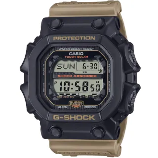 【CASIO 卡西歐】卡西歐G-SHOCK 太陽能鬧鈴坦克電子錶-黑(GX-56TU-1A5 台灣公司貨)
