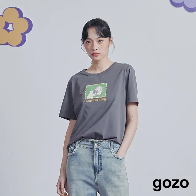 【gozo】gozox黑白小姐☆☆送花給自己與愛情T恤(兩色)