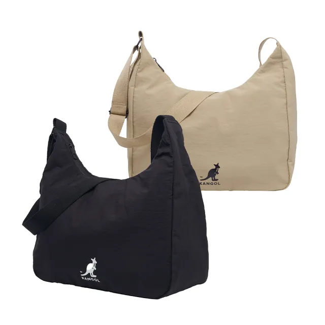 【KANGOL】袋鼠 大容量 側背包 水餃包 64258703(側肩包 旅遊包 托特包)