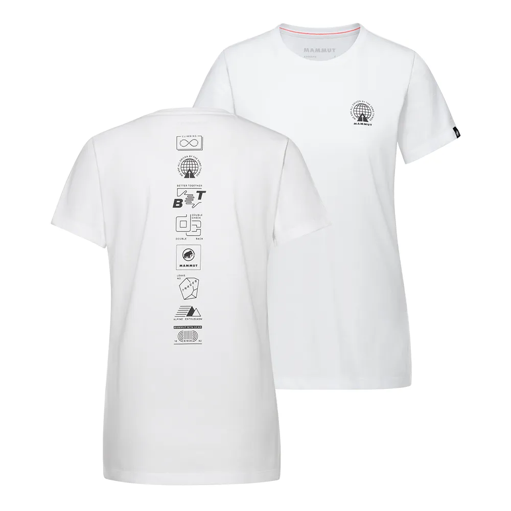 【Mammut 長毛象】Massone T-Shirt Women Emblems 有機棉機能短袖T恤 女款 白色 #1017-05231