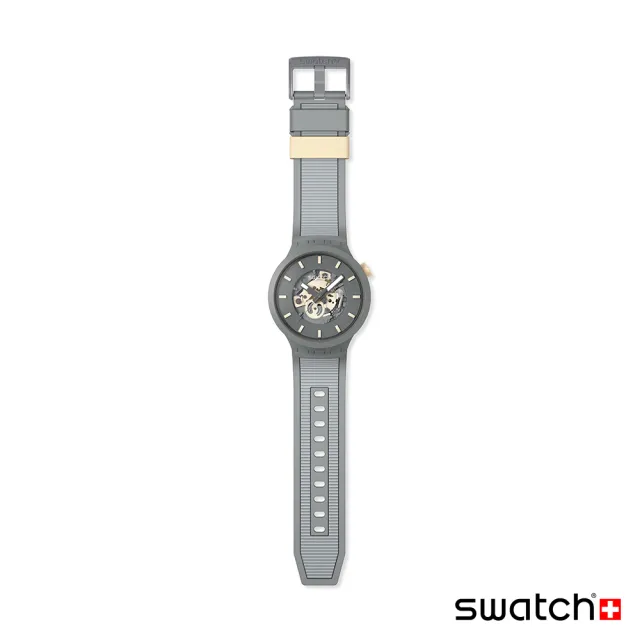 【SWATCH】BIG BOLD 系列手錶 THRU THE HORIZON 雙色灰 男錶 女錶 手錶 瑞士錶 錶(47mm)